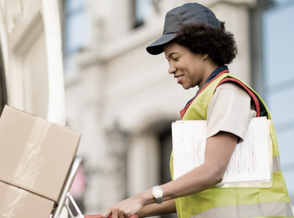 A delivery worker
