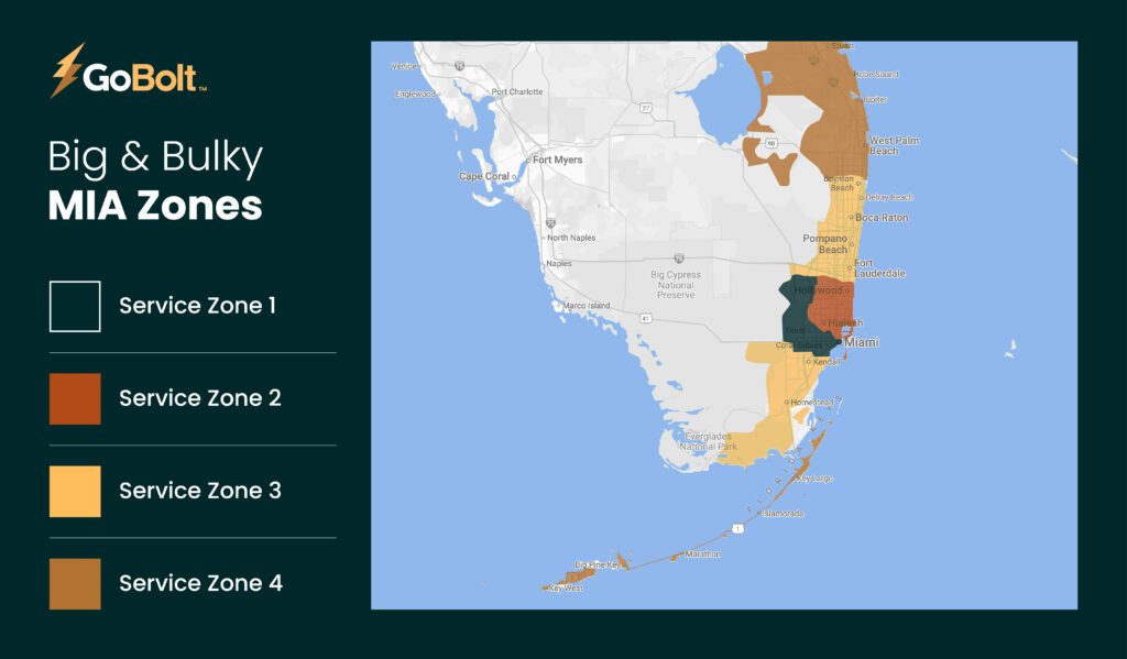 GoBolt Big & Bulky Zone Map - Miami