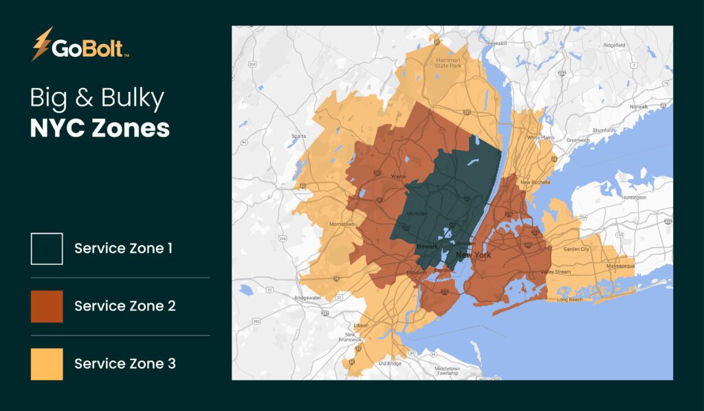 GoBolt Big & Bulky Zone Map - New York
