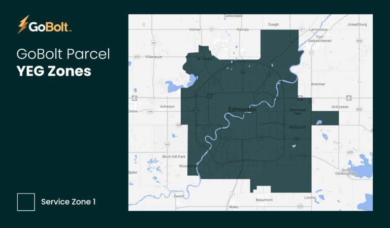 GoBolt Parcel Zone Map - 3PL Edmonton