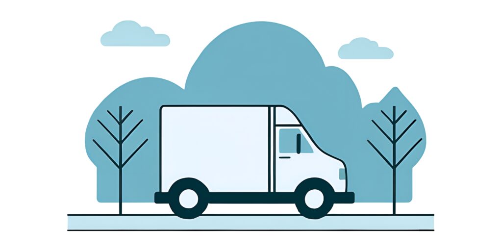 A graphic of a last mile delivery van for the best last mile companies blog
