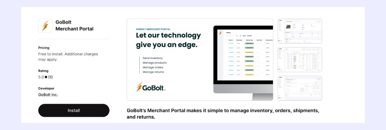 Shopify 3PL integration setup via GoBolt Merchant Portal